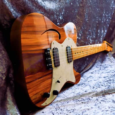 GB Liuteria Traditional Tele semi hollow rosewood and purple resin image 5