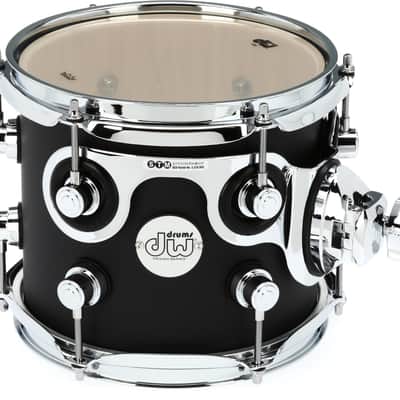 DW Design Series Floor Tom - 12 x 14 inch - Black Satin Bundle with DW Design Series Rack Tom - 7-inch x 8-inch - Satin Black image 2