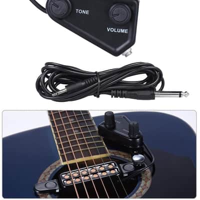 12 SoundHole Guitar Pickup Acoustic Electric Transducer for Acoustic Guitar Magnetic Preamplifier with Tone and Volume Control, Cable Length 10 ft image 5