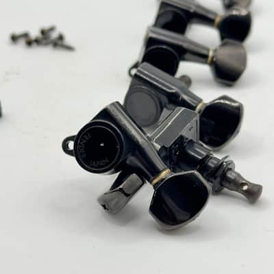 Fender 6 Inline Tuners Gotoh Made In Japan MIJ 1980’s - Black image 2