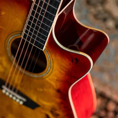 Washburn Electro Acoustic Guitar BURL ACE - Grand Auditorium - Amber Fade image 5