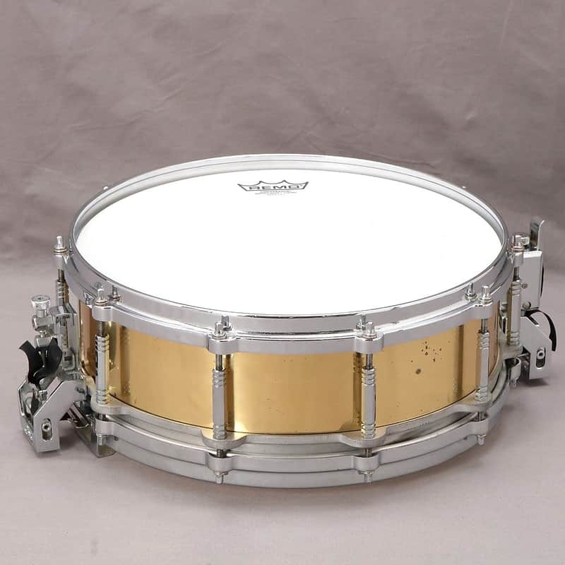 Pearl B-914 Free-Floating Brass 14x5" Snare Drum (1st Gen) 1983 - 1991 image 5