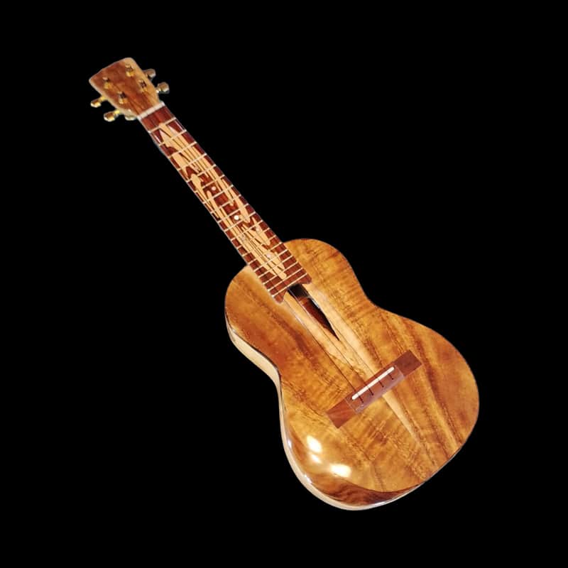 Koa with Live Edge Sound Hole Tenor Ukulele - SCJ Jazz Hat #138 image 1