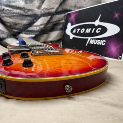 Hohner Lefty Left-Handed Professional L59 L-59 Singlecut Guitar MIK Korea 1980s Cherry Burst image 8