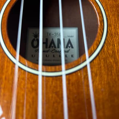 Ohana TK-35G Solid Mahogany Tenor Ukulele Gloss Natural w/ Hard Shell Case image 4