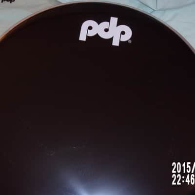 New PDP LOGO 22" Bass / Kick Drum Heads by Remo Black Resonator side image 1