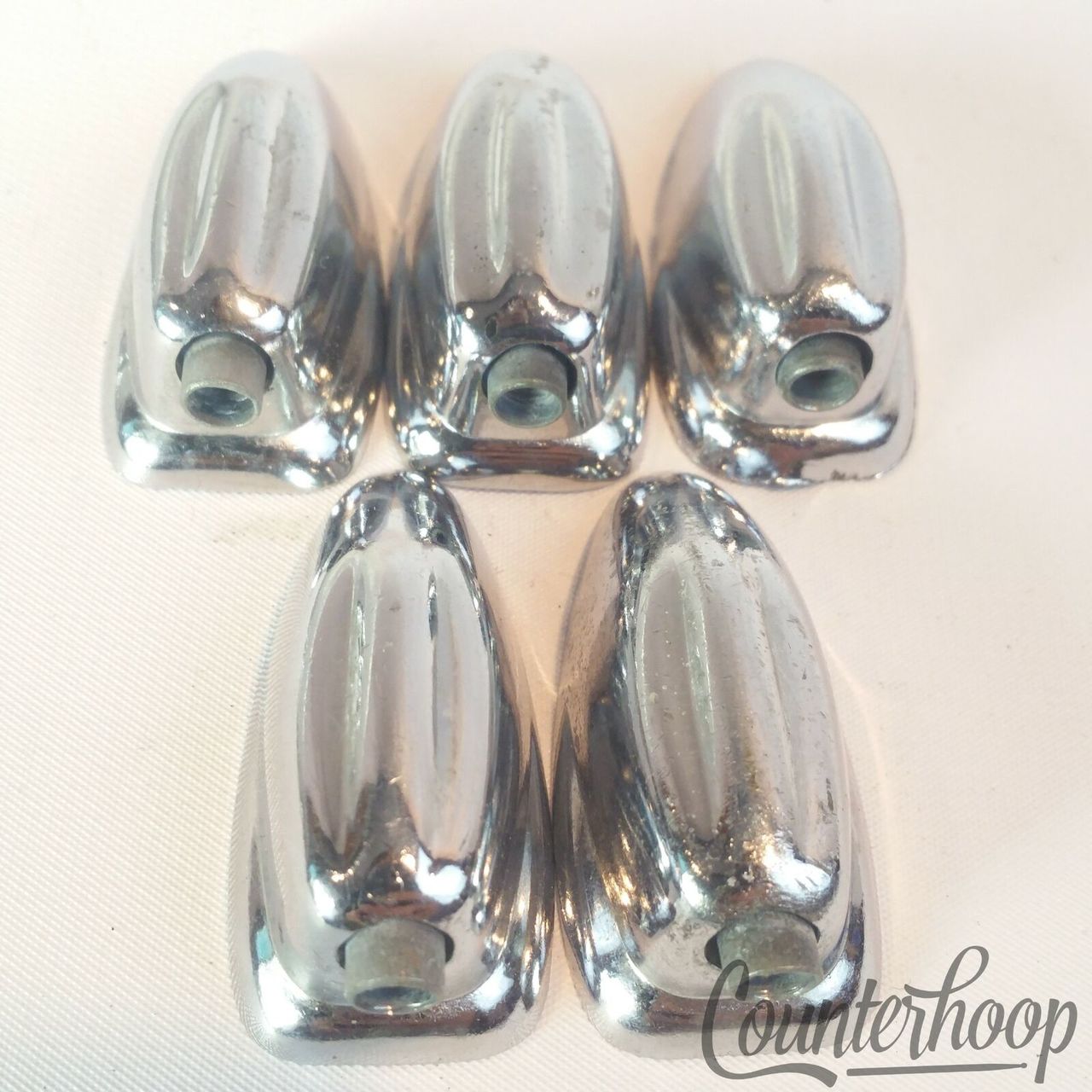Pearl 5x Tom/Floor Drum Lugs Chrome 1 9/16"Sound King Style Japan Vintage60s-70s — main photograph