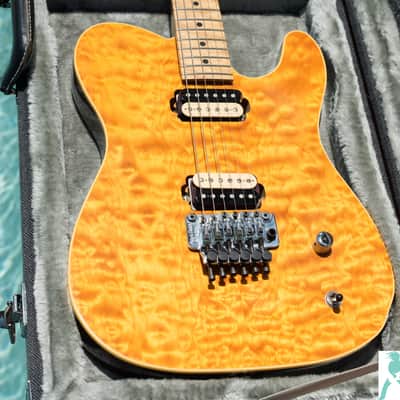 Classic 1990 Fender Japan - Custom “Order Made” Telecaster Amber Finish- Monster Quilt Top - Seymour Duncan Slash Pickups image 7