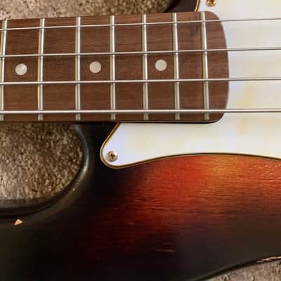 Electric Bass Guitar Custom Precision Maple neck Poplar body  2021 Tobacco sunburst 6.5 pounds image 11