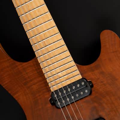 2014 Mayones Regius Pro 7 Claro Walnut | Custom 7-String Swamp Ash Body Neck Thru Birdseye Maple Fretboard DiMarzio Pickups Floyd Rose Tremolo Coil Split | CoA OHSC image 22