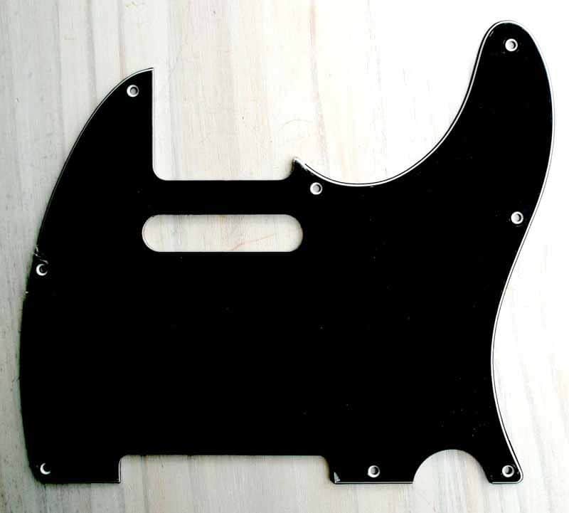 Pickguard Telecaster Black 3ply 8 holes image 1