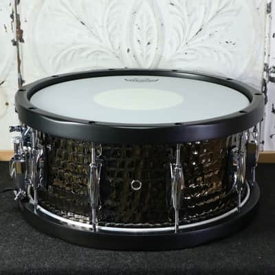 Gretsch Full Range Hammered Black Steel 14X6.5in - Wood Hoops image 3