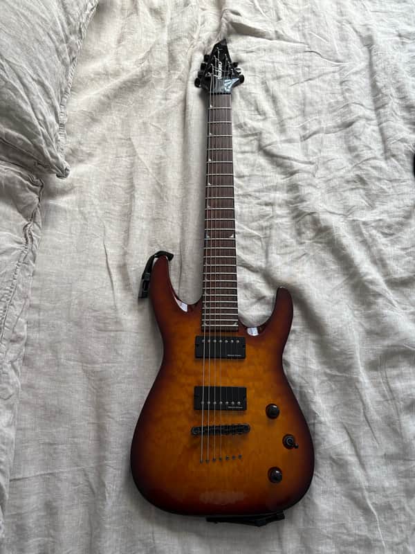 Jackson SLATTMGXQ3-7 Quilt Top Soloist 7 String Electric Guitar (Tobacco Burst) image 1
