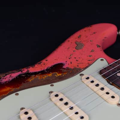 Fender Custom Shop Ltd. 60/63 Stratocaster NEW - Fiesta Red over Sunburst Heavy Relic image 9