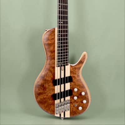 Cort A5BEYONDOPBN Artisan Series A5 Beyond 5 String Bass Guitar. Open Pore Bubinga Natural image 2