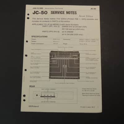 Roland JC-50 Service Notes [Three Wave Music] image 1