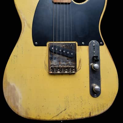 Dax&Co. 50's Esquire 2018 Vintage Blonde W/ Fender Telecaster Parts, FAT Neck, Bakelite Guard & Case image 12