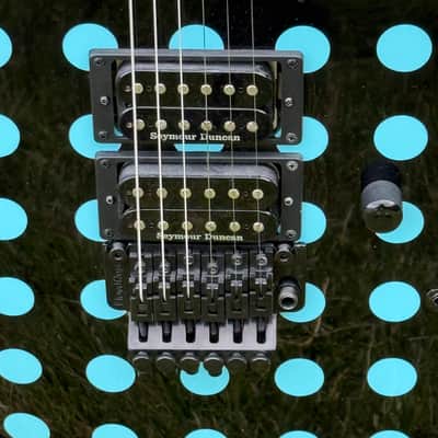 Kramer NightSwan Electric Guitar Black with Blue Polka Dot image 3