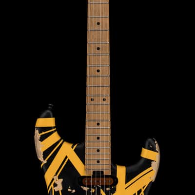 EVH Limited Edition Striped Series Frankie Aged - Black and Yellow #00931 image 5