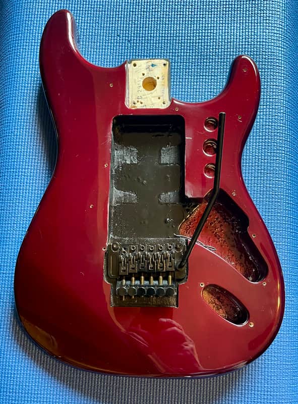 Fender Stratocaster Body with Floyd Rose Style Bridge Included 2001 - Midnight Wine image 1
