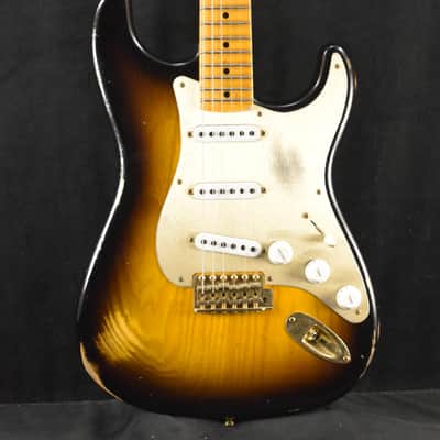 Fender Custom Shop '55 Stratocaster Relic Wide Fade 2-Color Sunburst Gold Hardware image 1