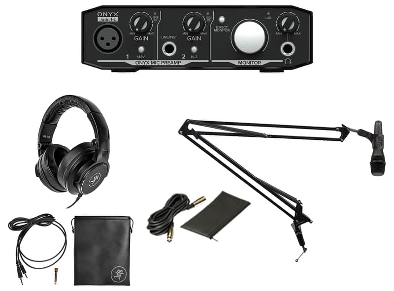 Mackie 1-Person Podcast Podcasting Recording Kit w/ EM-89D Mic+Boom+Headphones image 1