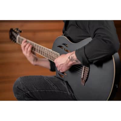 Ortega RTPSTD-SBK-L - Left-Handed Standard Thinline Crossover Electric Nylon String Guitar - TourPlayer Series image 18