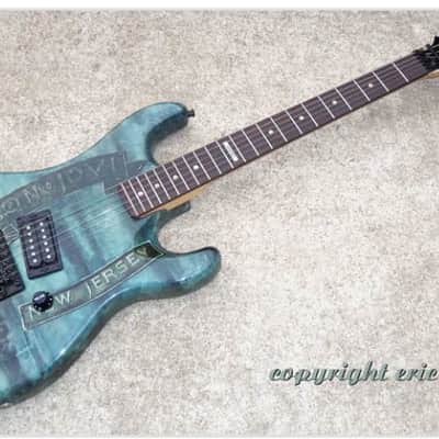 1988 Kramer Bon Jovi New Jersey cover Knapp graphic guitar. Owned by band member David Bryan image 3