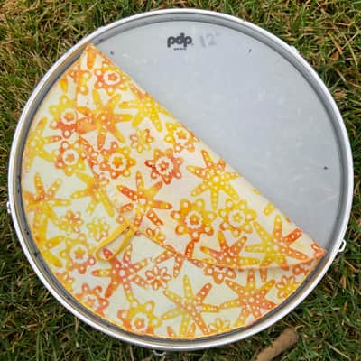 12" single layer Drum Bunny cloth drum cover - dampener - partial mute - compare to Drum Tortillas - Quesadilla - Big Fat Snare image 2