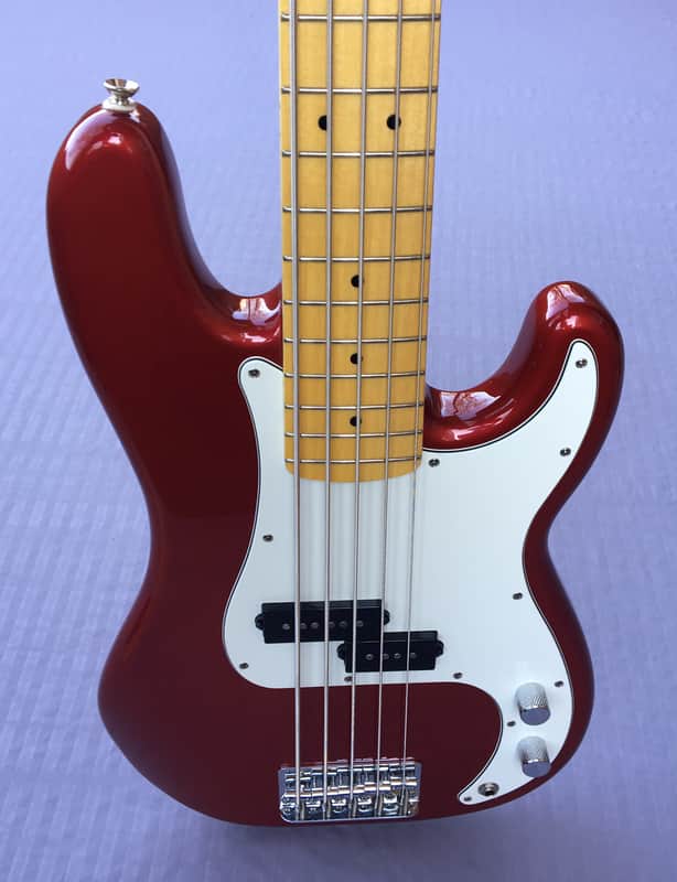Squier Vintage Modified Precision Bass V 5 String In Candy Apple Red image 1