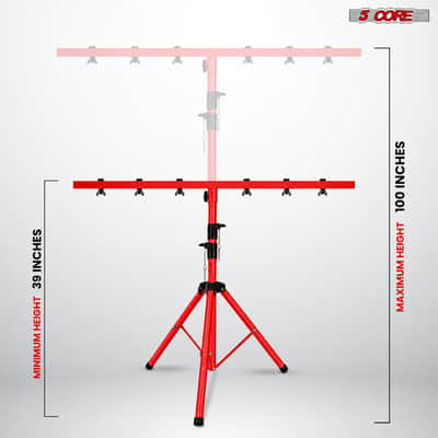 5 Core Light Stand T Bar Adjustable Tripod lighting Holder DJ Equipment image 3