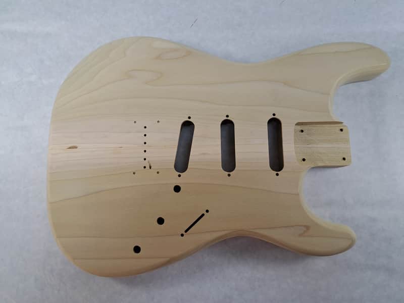 Unfinished Poplar SSS Hardtail guitar body - fits Fender Strat Stratocaster necks J2281 image 1