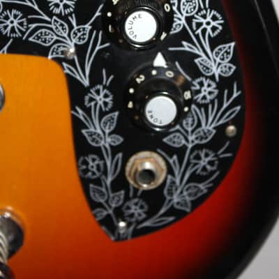 Vintage 1960's TEISCO Del-Ray ET-200 Tulip Sunburst Electric Guitar With Gig Bag image 4