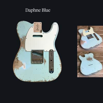 Made to Order - FRANCHIN Mars guitar body Relic Aged 100% Nitro Lacquer (Butterscotch/ Sunburst/ Black/ White/ Blue/ Green/ Yellow/ Red/ Pink/ Burgundy/ Purple/ Gold/ Silver, etc.) Basswood Poplar Telecaster-Tele-T-Style Made in Italy image 11