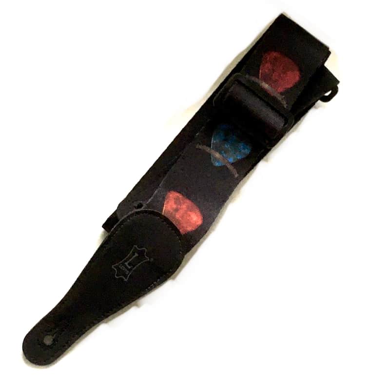 2000s Levy’s Guitar Strap Black + Colored Picks