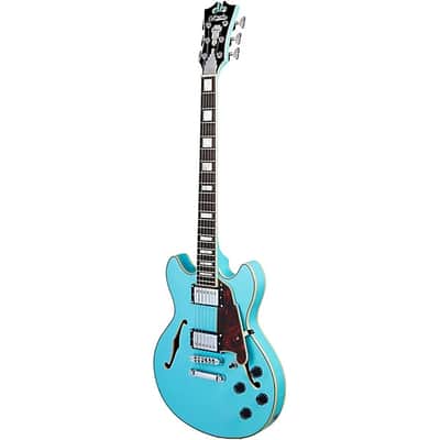 D'Angelico Premier Mini DC Semi-Hollow Electric Guitar Sky Blue image 4