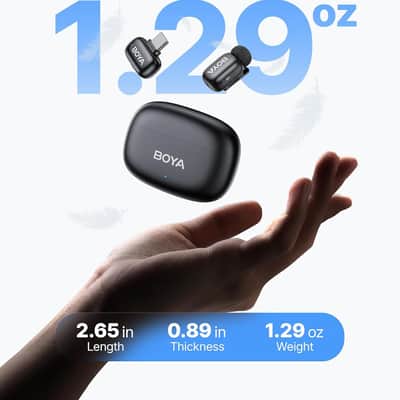 BOYA mini 2 Wireless Lavalier Microphone for iPhone 15-17/Android,Noise Cancellation,App Control, 48kHz/24-Bit, 30H Battery Mini Mic for Video Recording Interview Vlog(1TX + USB-C RX + Charging Case) image 4