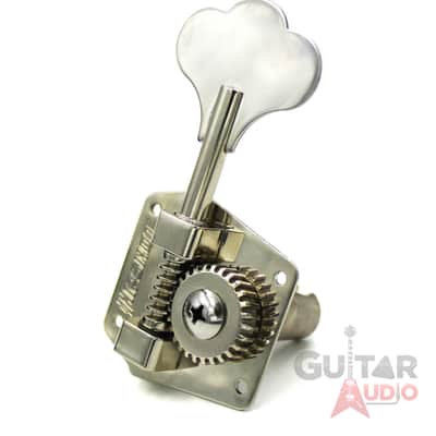 Hipshot 4-In-line HB3 Clover Key Bass Tuners, Nickel, Set of 4 (20310N) image 1