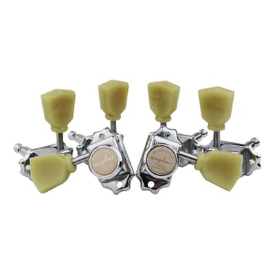 3X3 Vintage Style Locking Guitar Machine Heads – 1:15 Ratio Lock String Deluxe Tuning Key Pegs Tuners Set Replacement For Electric, Acoustic Or Folk Guitars - Chrome image 1