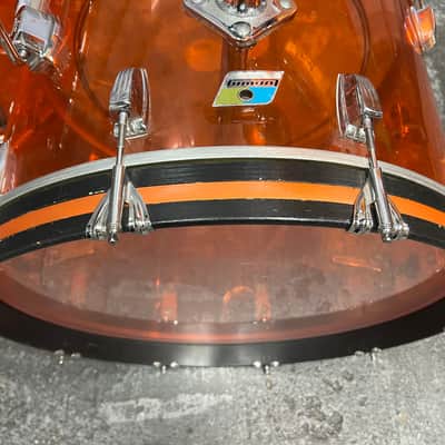 1974 Vintage Ludwig Vistalite 3-Piece Drum Set, Orange image 13