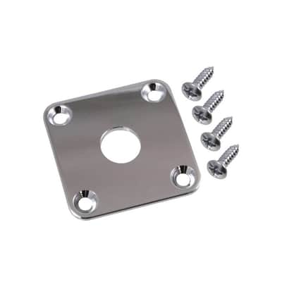 Allparts AP-0633 Square Jackplate for Les Paul®, Chrome (metal) image 1