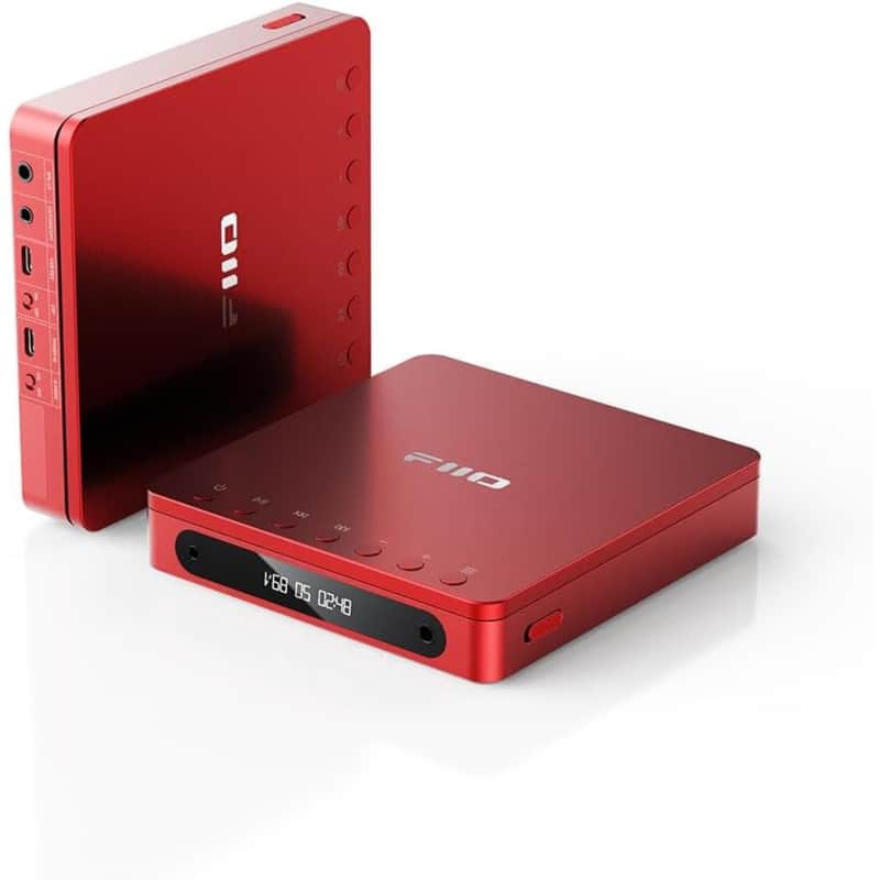 FiiO DM13 Multifunctional Portable Stereo CD Player with Long-Lasting Battery, Supports USB Ripping, Optical/coaxial/3.5mm/4.4mm outputs (Red Bluetooth) image 1