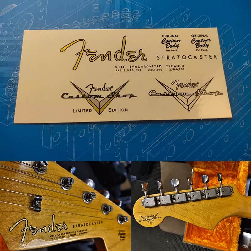 Original Fender Electric Guitar Headstock Logo Water Transfer Decal with Peel- ST-63-Off Film image 1