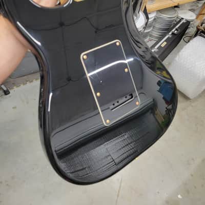 Fender Deluxe Series Stratocaster MIM w/ EMG Pick Ups - 2000s - Black/Gold W/ Gig Bag (C016-48) image 17