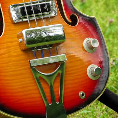 ~Space Bass~ 1967 Silvertone 1496 / Tesco EB-210 Hollowbody Violin Bass - Vintage Japan MIJ Beatle image 5