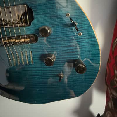 Godin LGX 2000’s - Transparent Blue Flame image 5