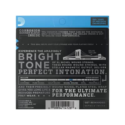D'Addario EXL115 Blues/Jazz Nickel Wound Electric Guitar Strings 11-49 image 2