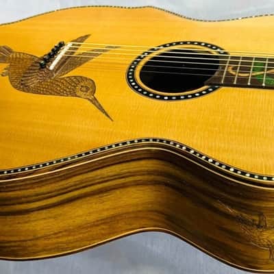 Acoustic Baritone Guitar Handmade by Blueberry, 6 String wood Hummingbird Guitar, Custom Handcrafted Wooden Guitar, Baritone, Steel Strings image 9