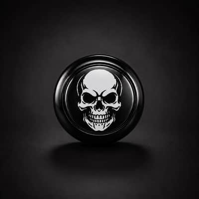 Guitar Monkey Skull Badge Volume Knob - Guitar Button - Black Aluminium image 2