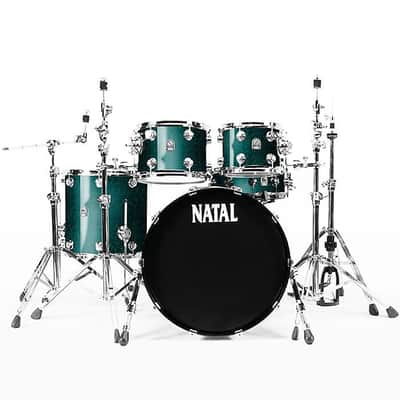 Natal Cafe Racer Poplar Green Sparkle Ex Puddle of Mudd 6 Piece Drum Kit + Hardware image 25